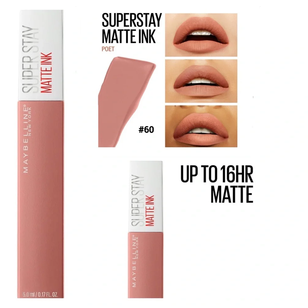 💕 Maybelline Super Stay Matte Ink Liquid Lipstick, Poet #60